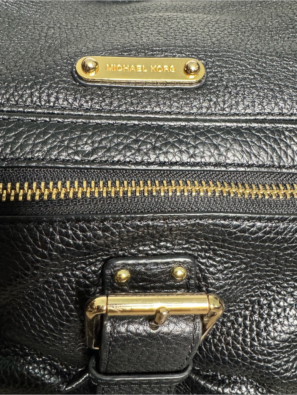 Michael Kors Fulton Black Pebble Leather Hobo Bag - Picture 9 of 10